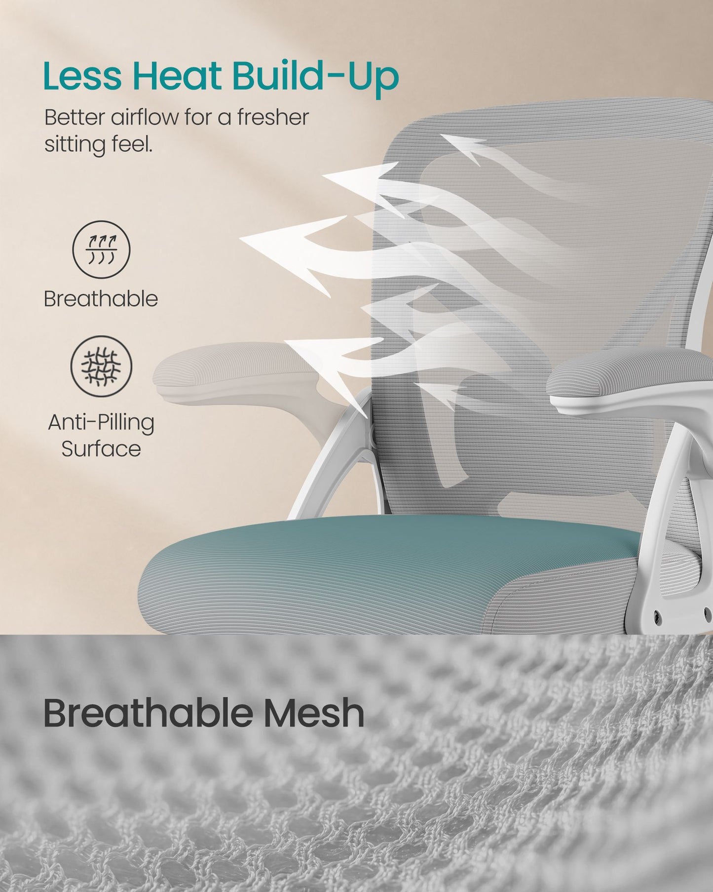 Drafting Chair, Ergonomic Tall Office Chair for Standing Desk, Mesh Back, Adjustable Footring - image 6