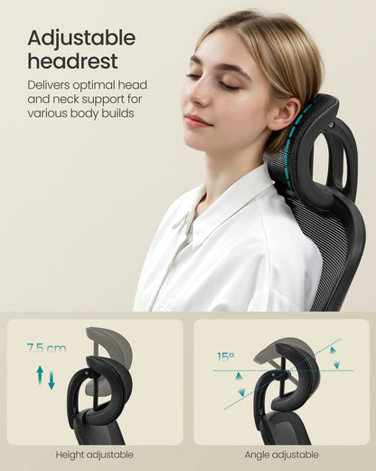 Ergonomic Mesh Office Chair with Foldable Armrests Ink Black - image 5