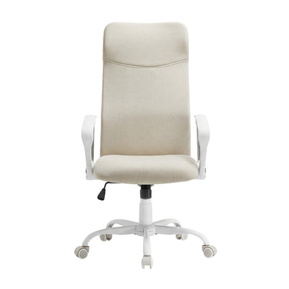 Oatmeal Beige Height-Adjustable Office Chair