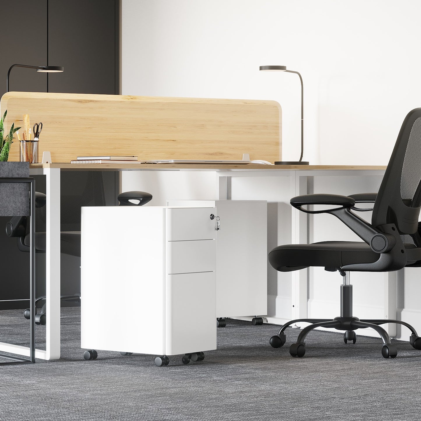 File Cabinet, Steel Filing Cabinet with 3 Drawers - image 3