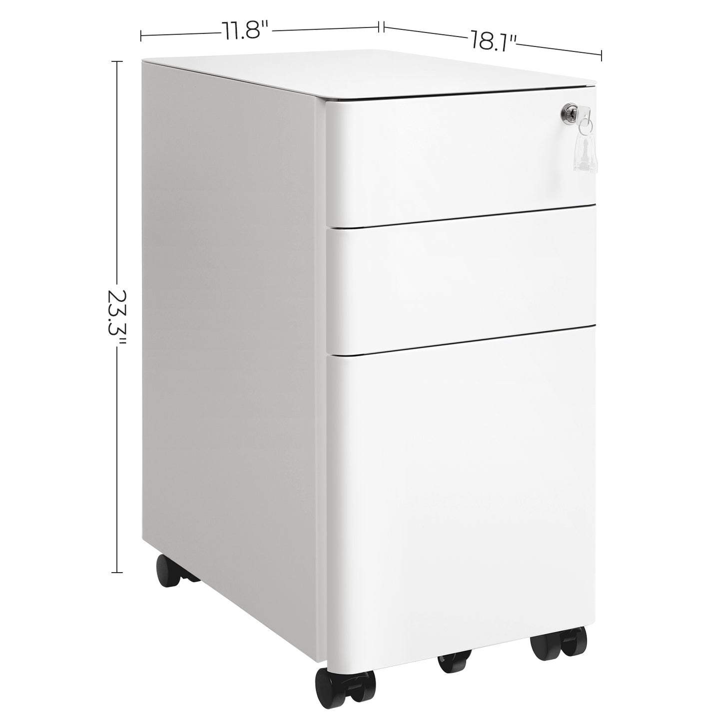File Cabinet, Steel Filing Cabinet with 3 Drawers - image 6
