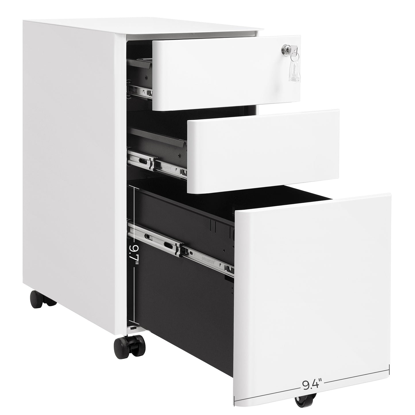 File Cabinet, Steel Filing Cabinet with 3 Drawers - image 8