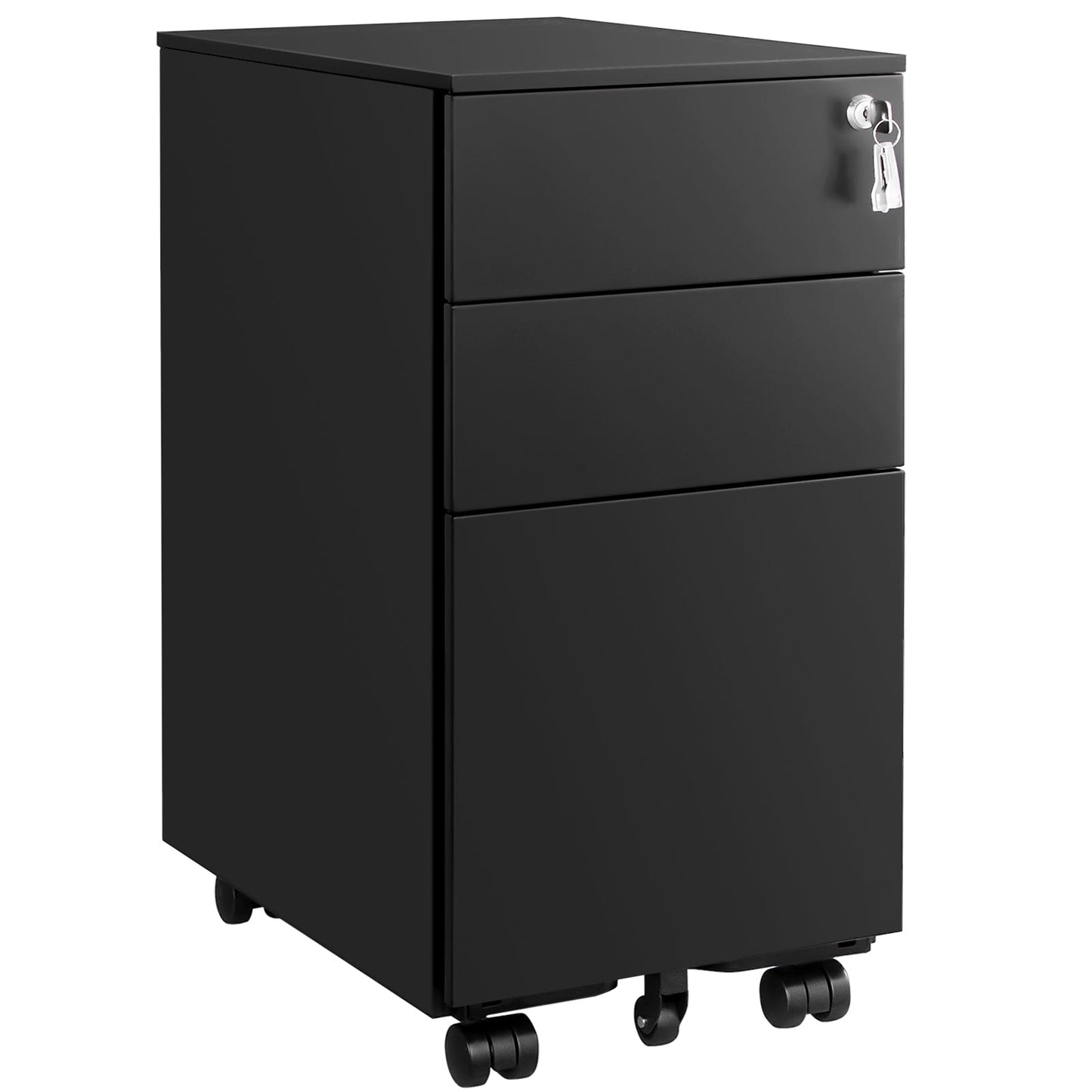 White Lockable File Cabinet on Wheels - image 9