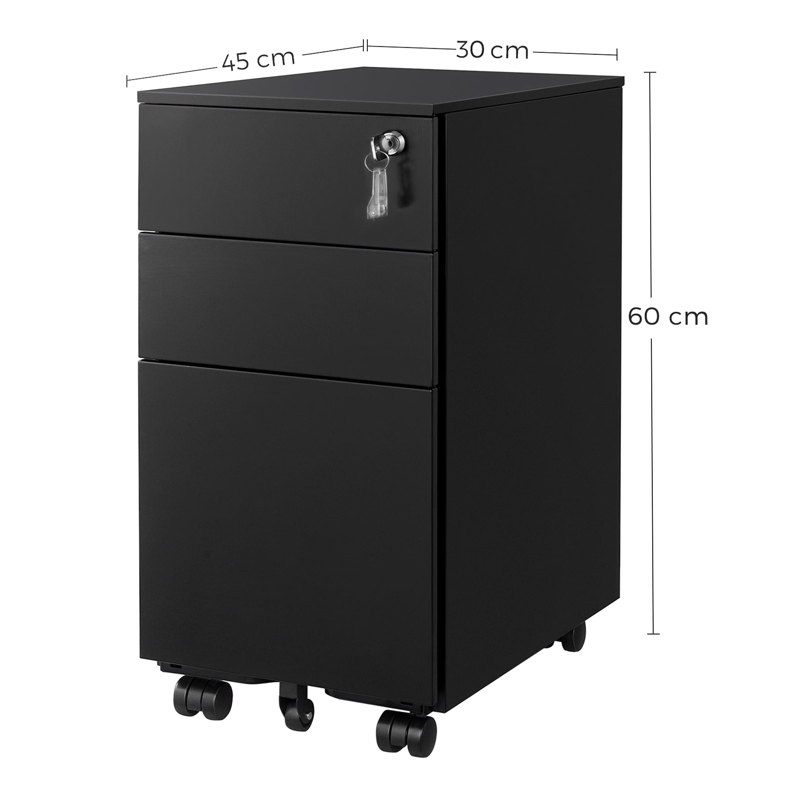 White Lockable File Cabinet on Wheels - image 15