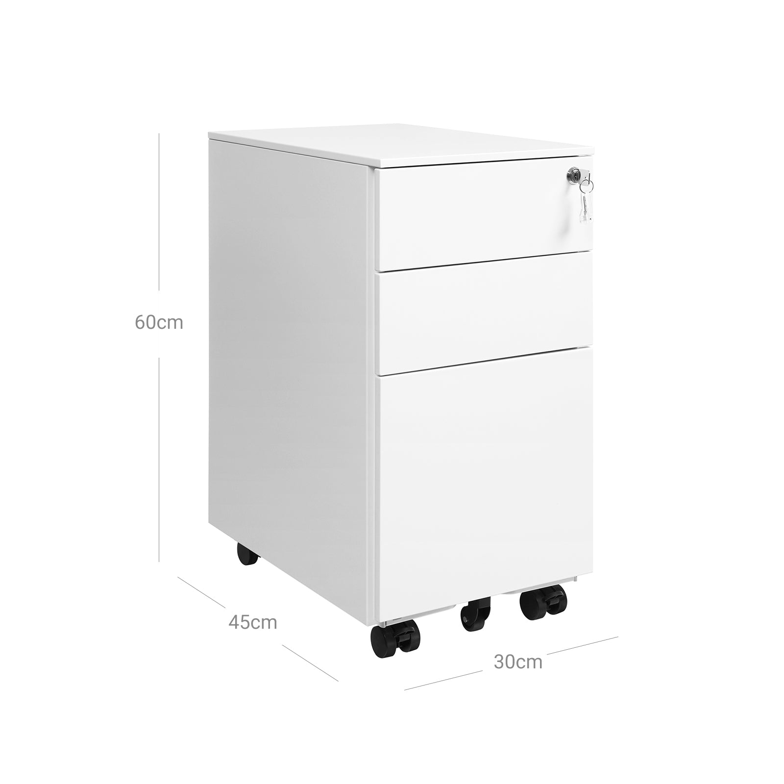 White Lockable File Cabinet on Wheels - image 8