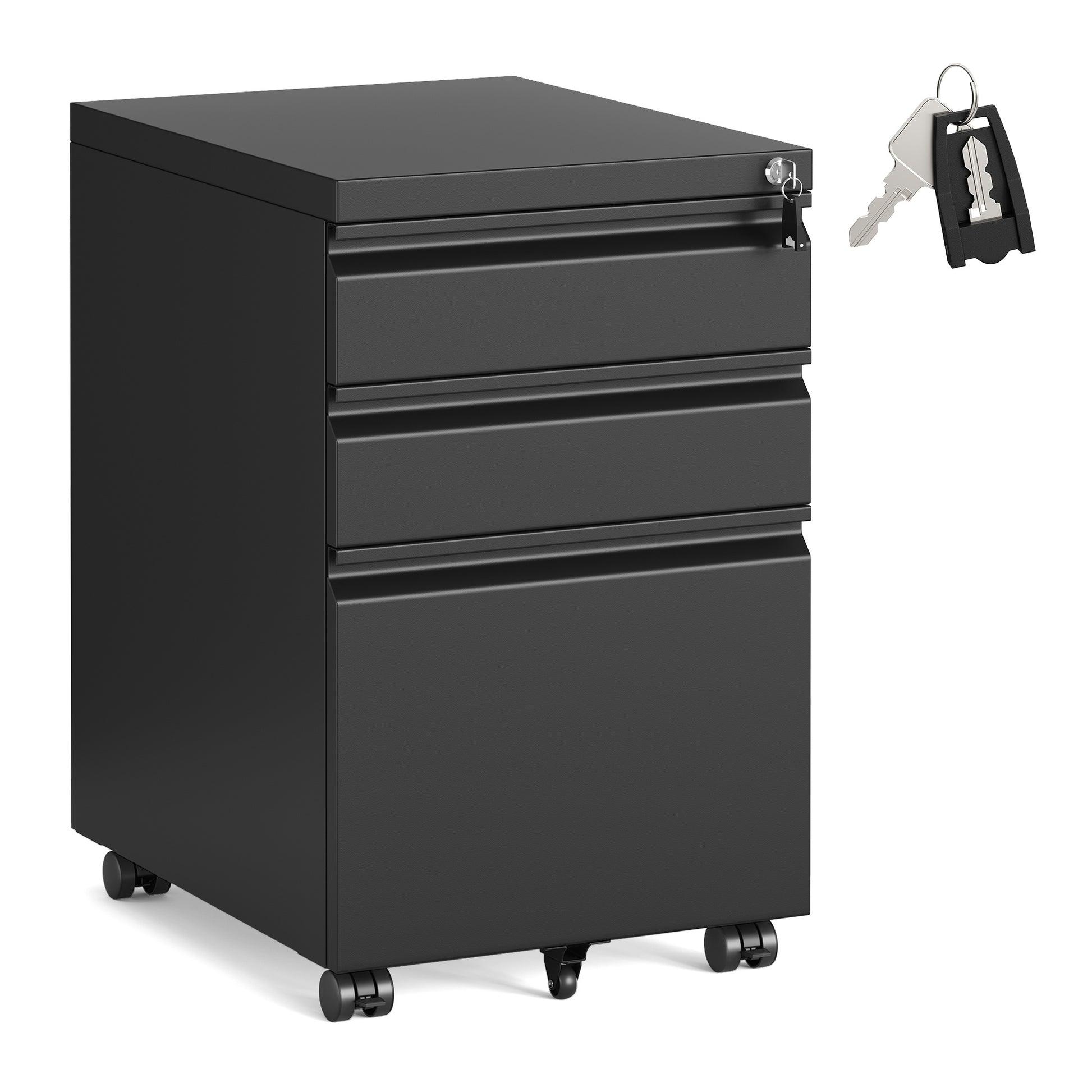 3 Drawer File Cabinet, Metal Filing Cabinet for Home Office, Steel Construction - image 1