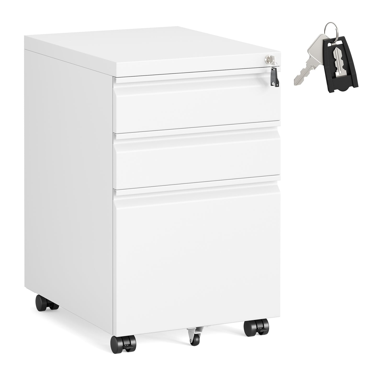 3 Drawer File Cabinet, Metal Filing Cabinet for Home Office, Steel Construction - image 7