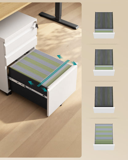 3 Drawer File Cabinet, Metal Filing Cabinet for Home Office, Steel Construction - image 11