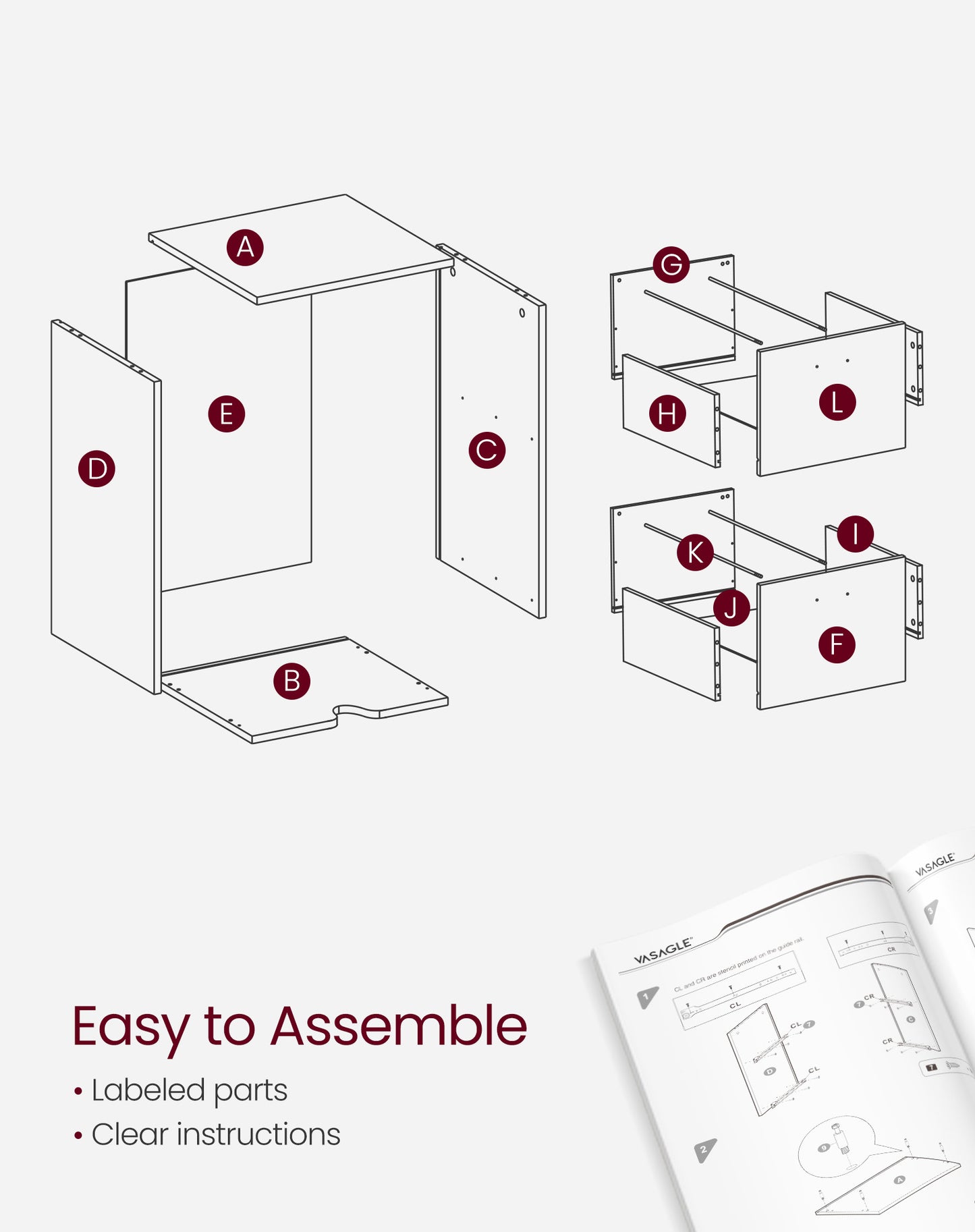 2-Drawer File Cabinet for Home Office