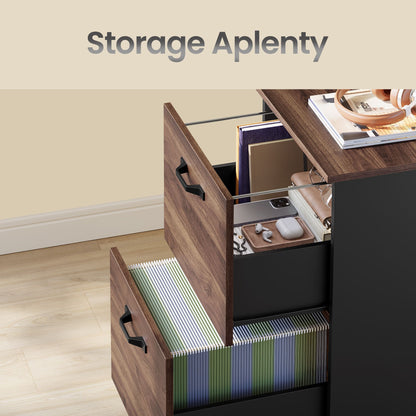 2-Drawer File Cabinet, Small Rolling Filing Cabinet Printer Stand, for A4, Letter-Size Documents, Home Office - image 3