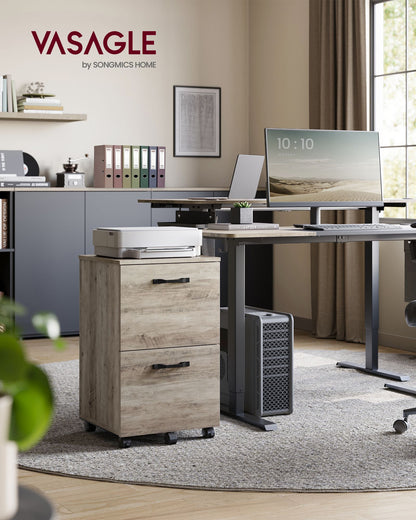 2-Drawer File Cabinet, Small Rolling Filing Cabinet for Home Office, Heather Greige