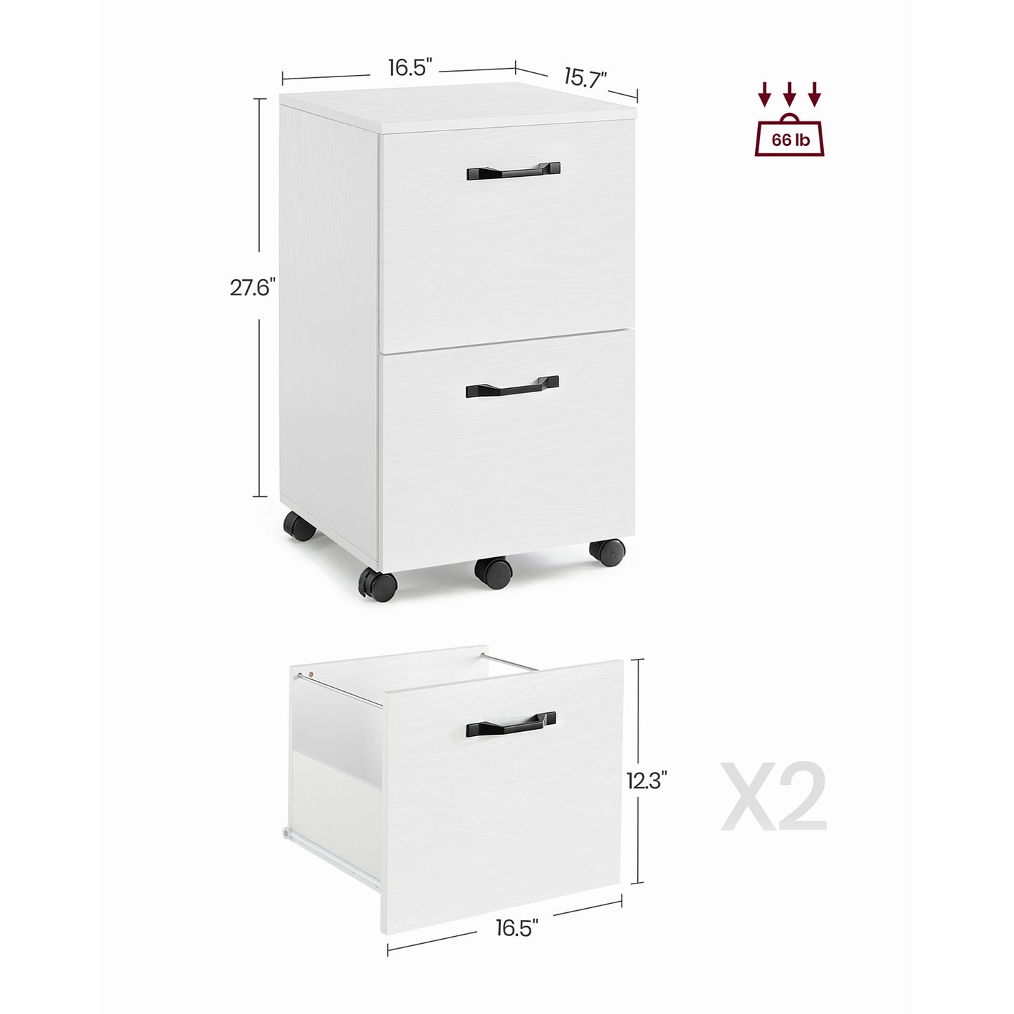 2-Drawer File Cabinet for Home Office