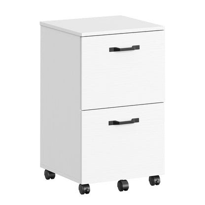 Cabinet with 2 Drawers Office Cabinet on Wheels Rustic Brown and Black - image 17