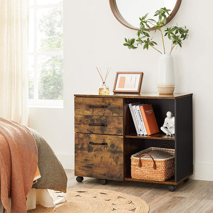 Brown File Cabinet with Storage Compartment - image 2