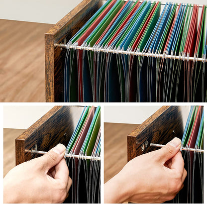 Brown File Cabinet with Storage Compartment - image 5