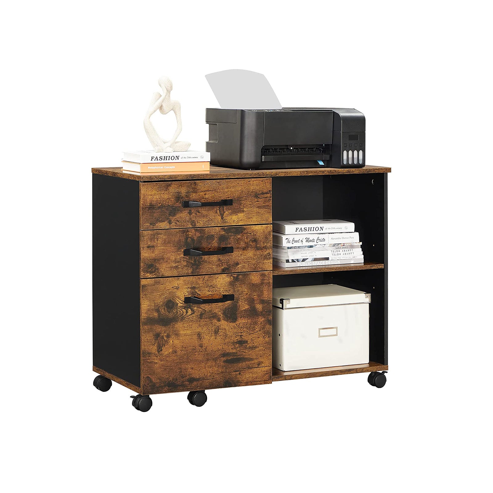 Brown File Cabinet with Storage Compartment - image 1