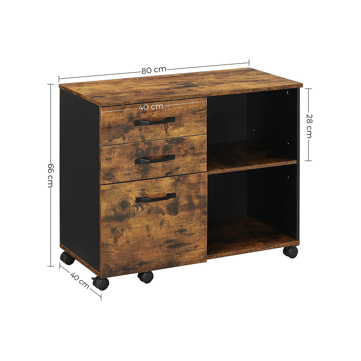 Brown File Cabinet with Storage Compartment - image 4