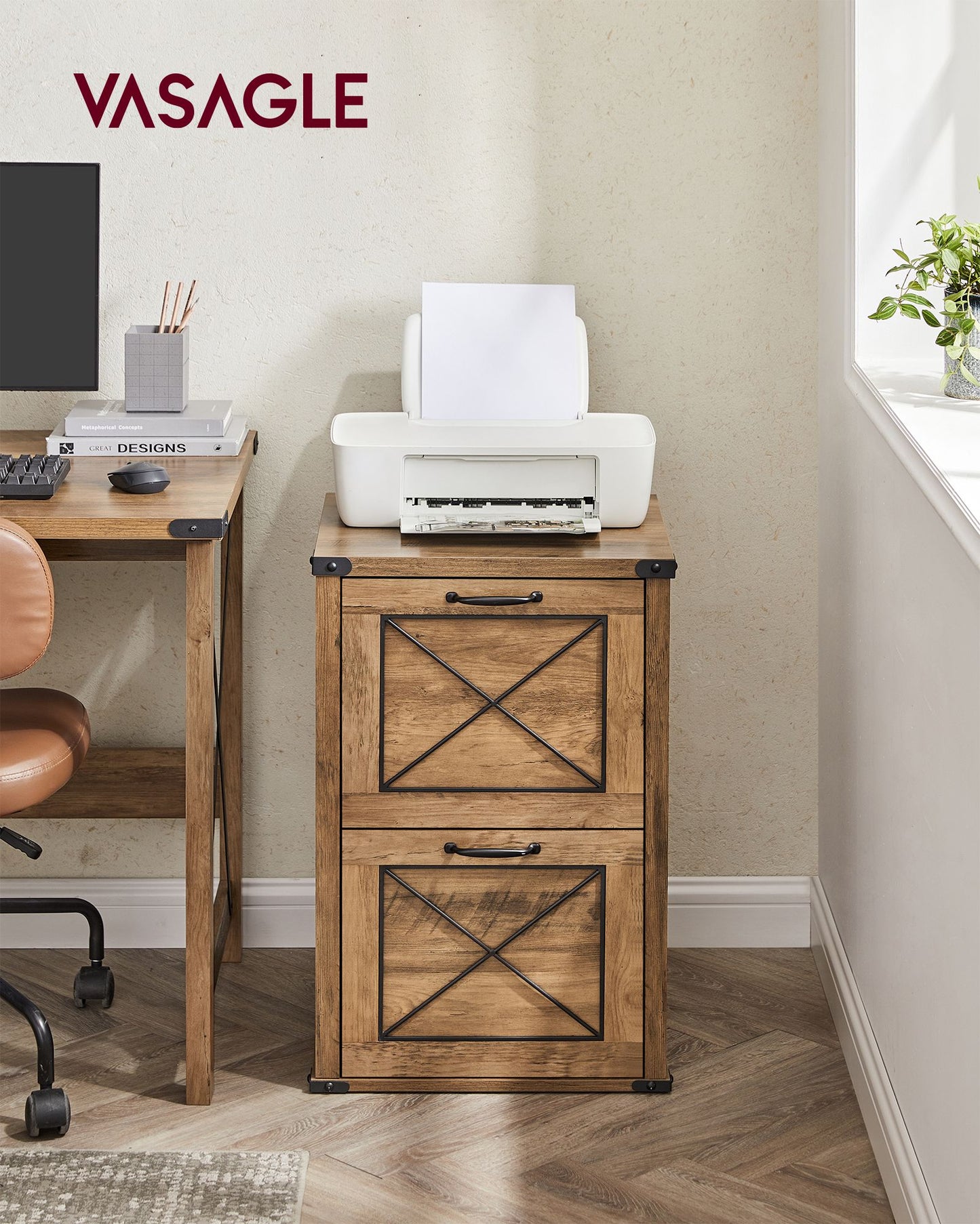 File Cabinet with 2 File Drawers, Fit A4