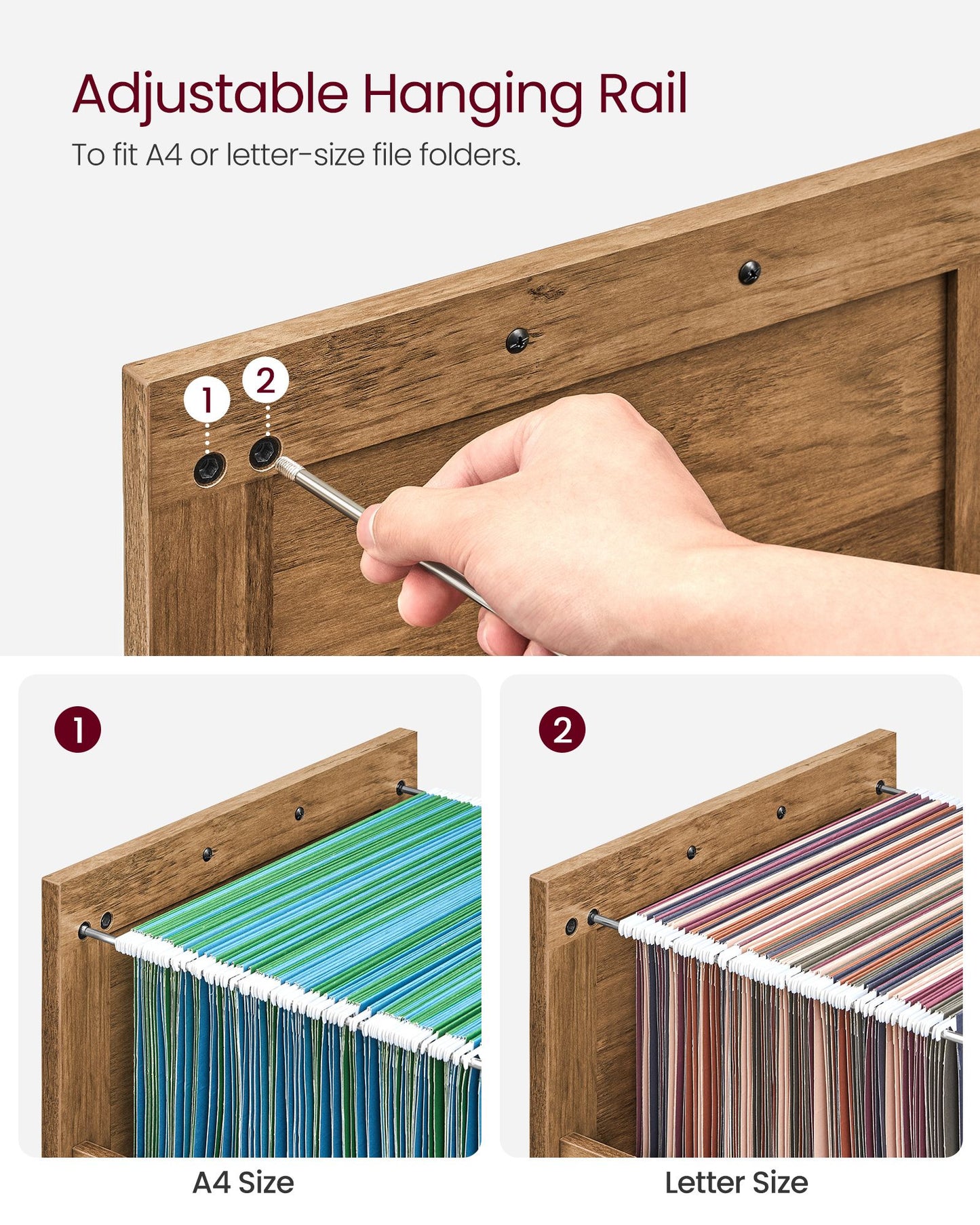 File Cabinet with 2 File Drawers, Fit A4