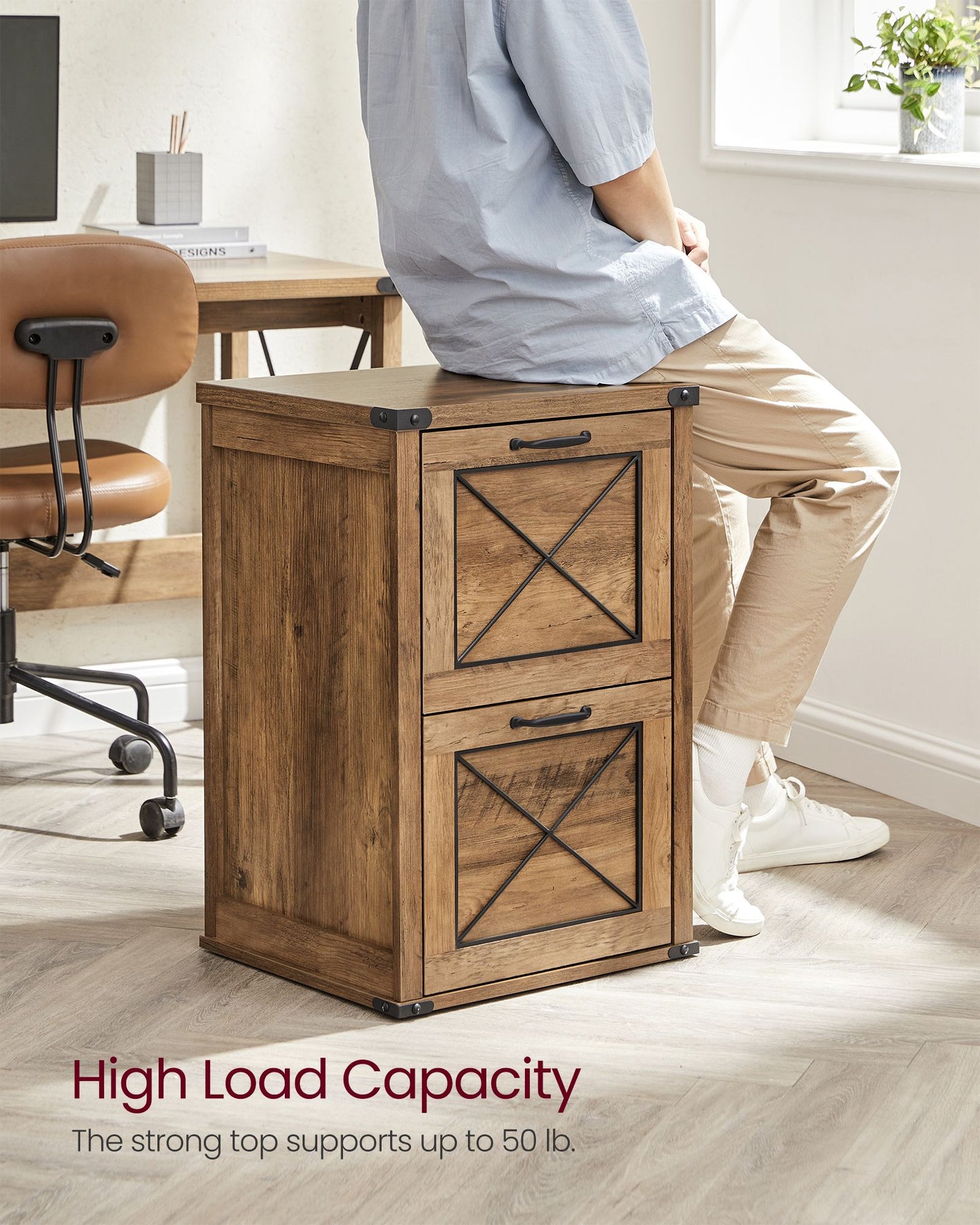 File Cabinet with 2 File Drawers, Fit A4