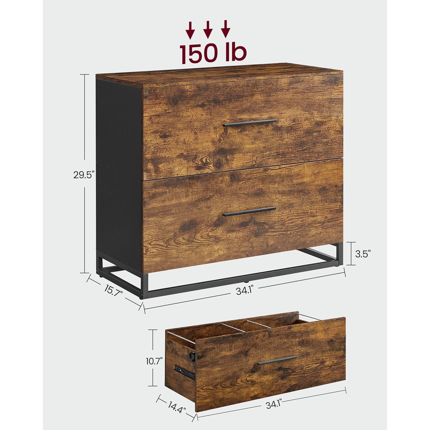File Cabinet with 2 Drawers