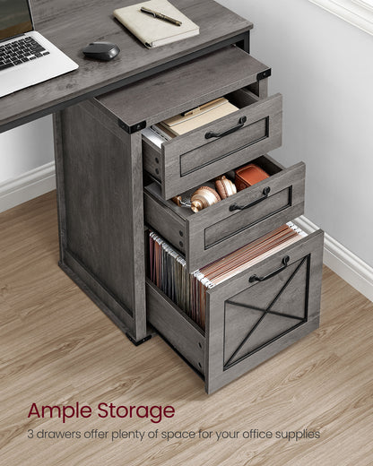File Cabinet with 3 Drawers, Fit A4 - HWLEXTRA 