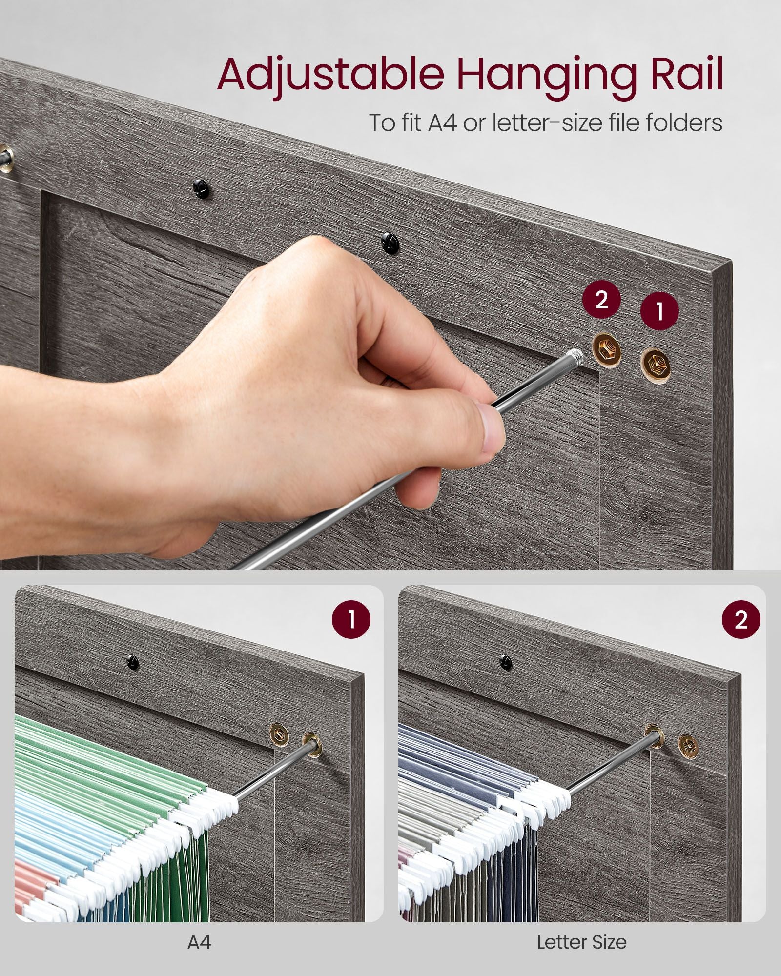 File Cabinet with 3 Drawers, Fit A4 - HWLEXTRA 