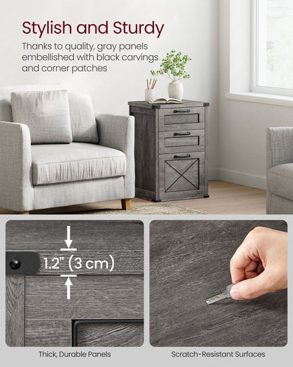 File Cabinet with 3 Drawers, Fit A4 - HWLEXTRA 