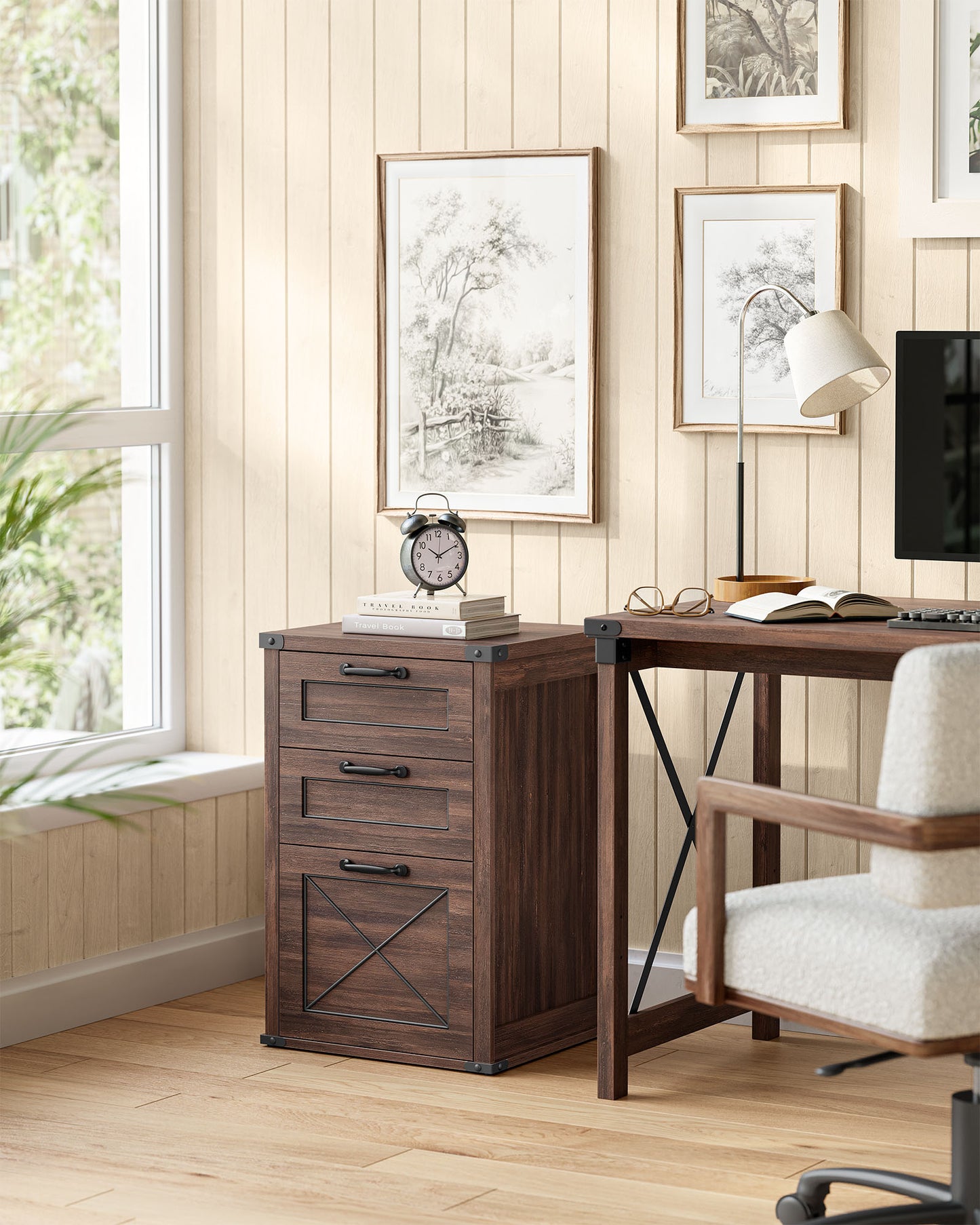 File Cabinet with 3 Drawers, Fit A4 - HWLEXTRA 