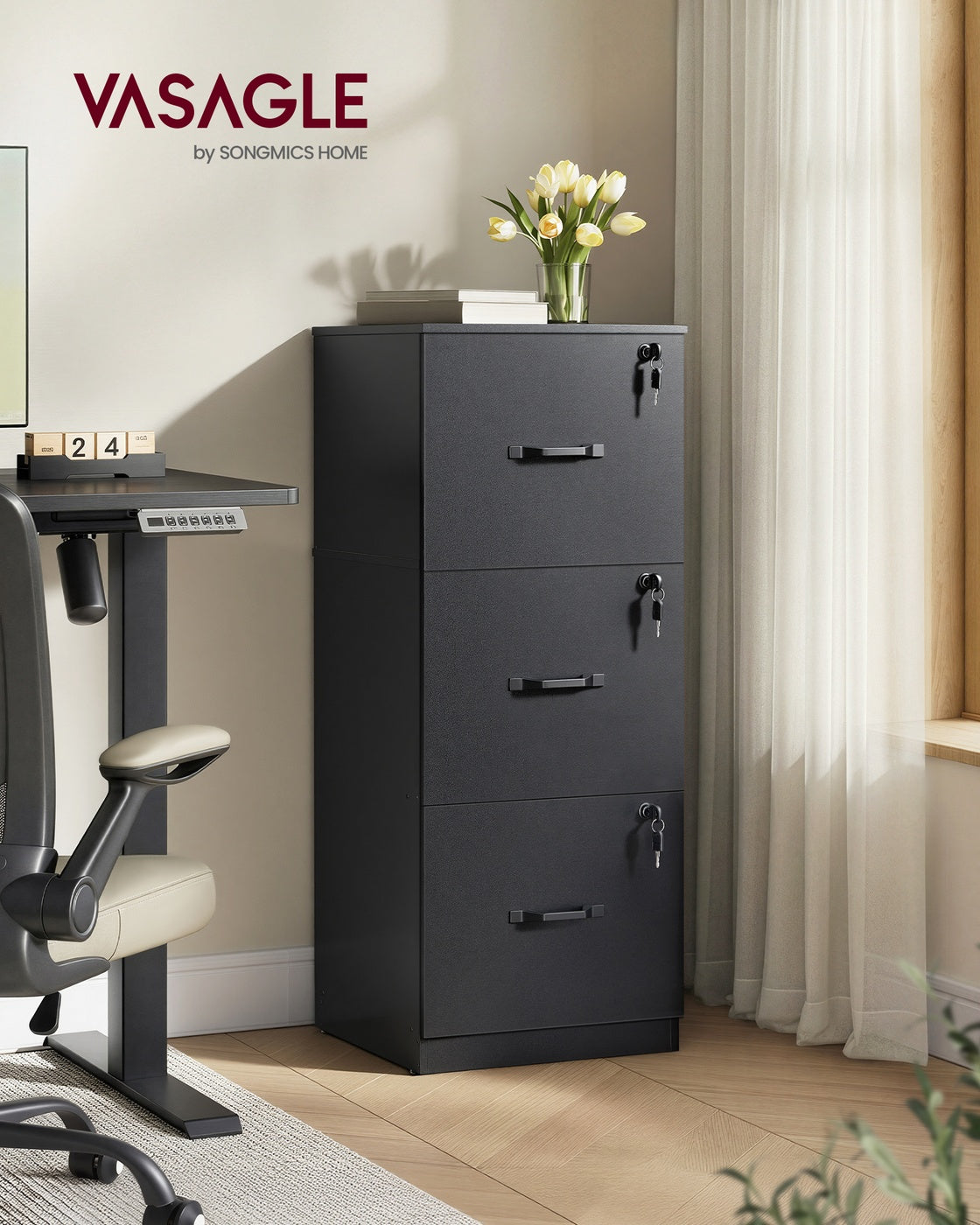 3-Drawer Vertical Lockable file cabinet with drawers - image 8