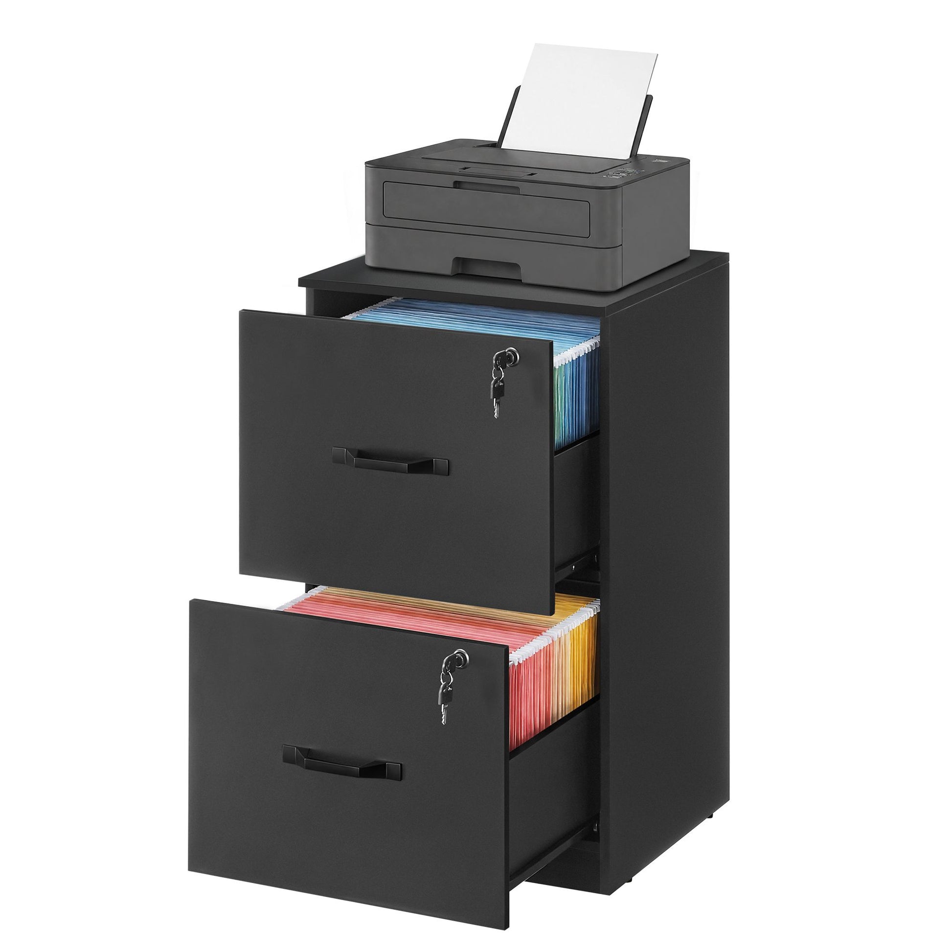2 Drawer File Cabinet with Locks, for A4, Letter Sized Documents, Filing Cabinet for Hanging File Folders - image 1