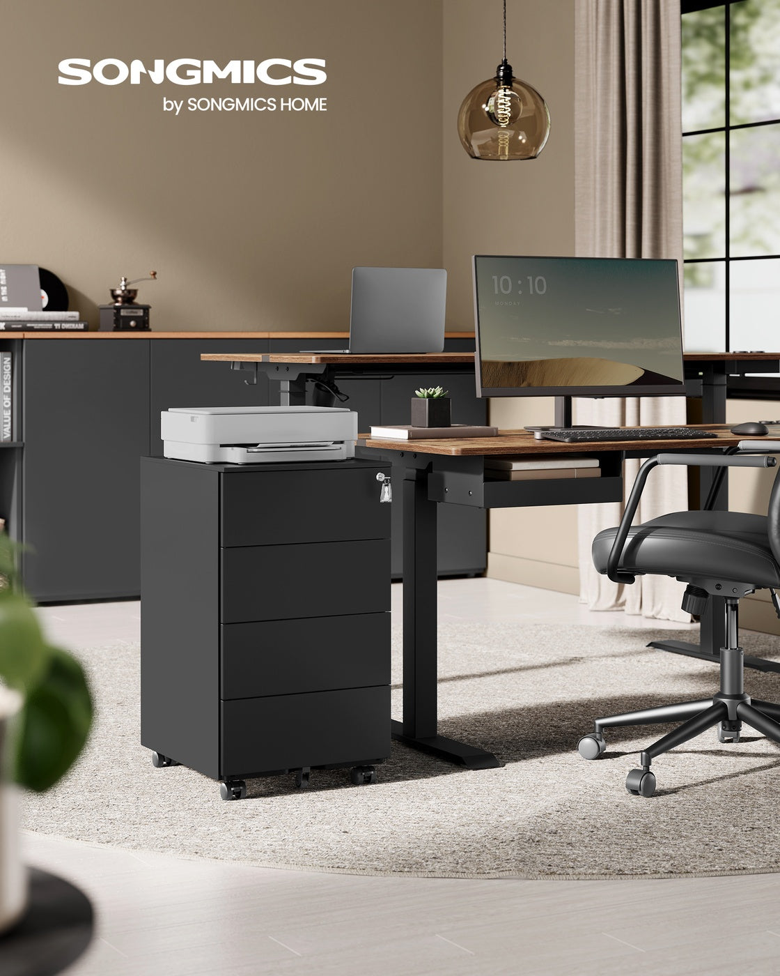 4-Drawer Metal Filing Cabinet, Lockable Storage Cabinet - image 2