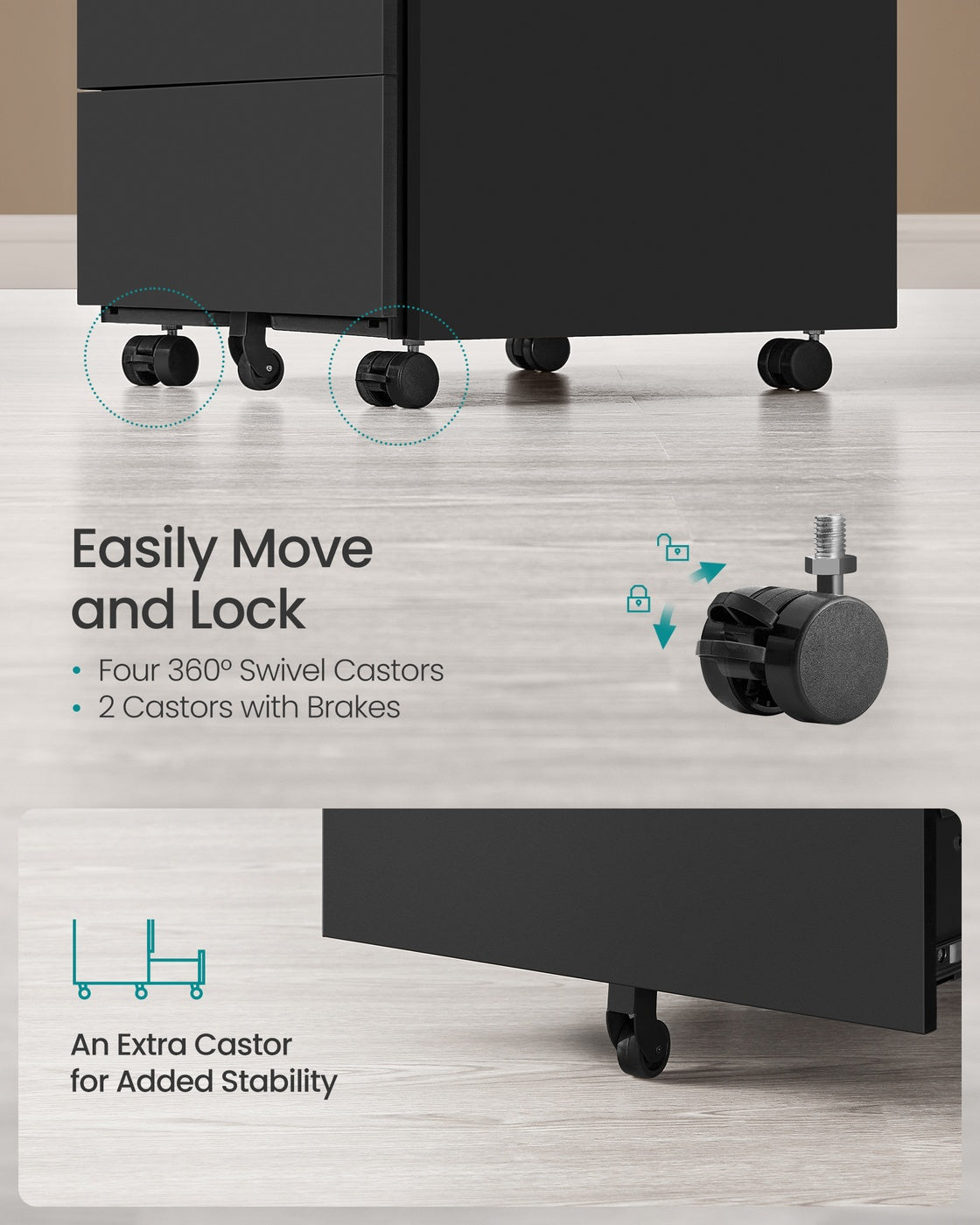 4-Drawer Metal Filing Cabinet, Lockable Storage Cabinet - image 4