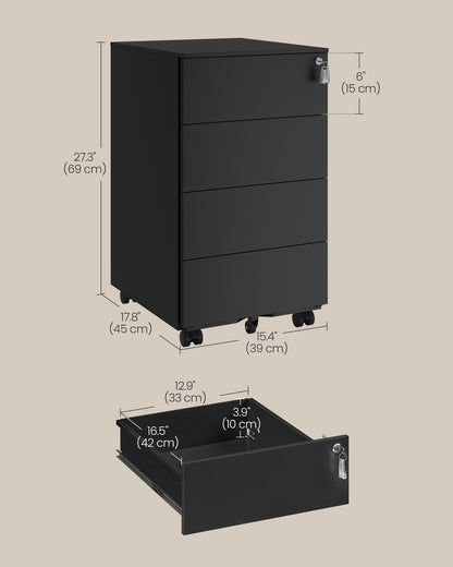 4-Drawer Metal Filing Cabinet, Lockable Storage Cabinet - image 5