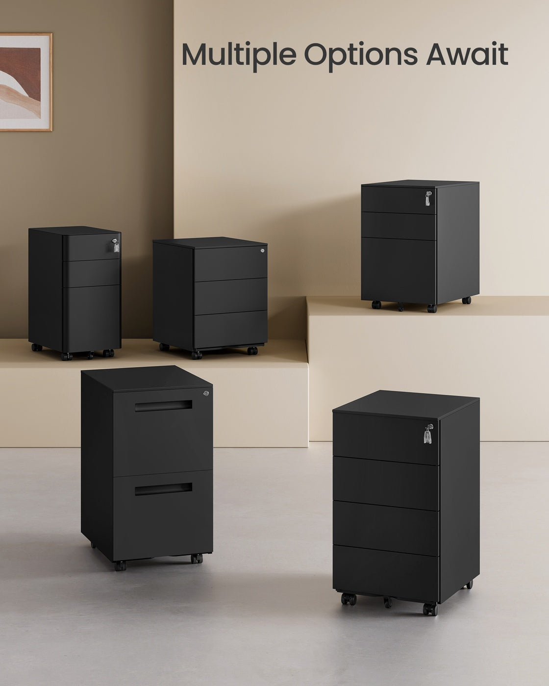 4-Drawer Metal Filing Cabinet, Lockable Storage Cabinet - image 6