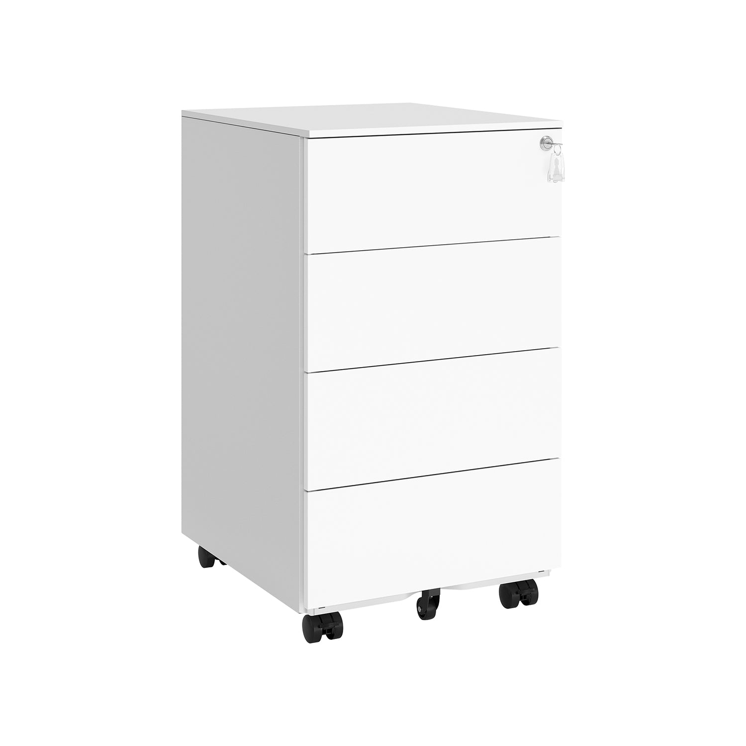 Lockable Mobile File Cabinet with 4 Drawers Ink Black - image 8