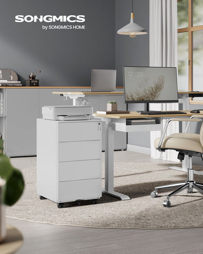 Lockable Mobile File Cabinet with 4 Drawers Ink Black - image 9
