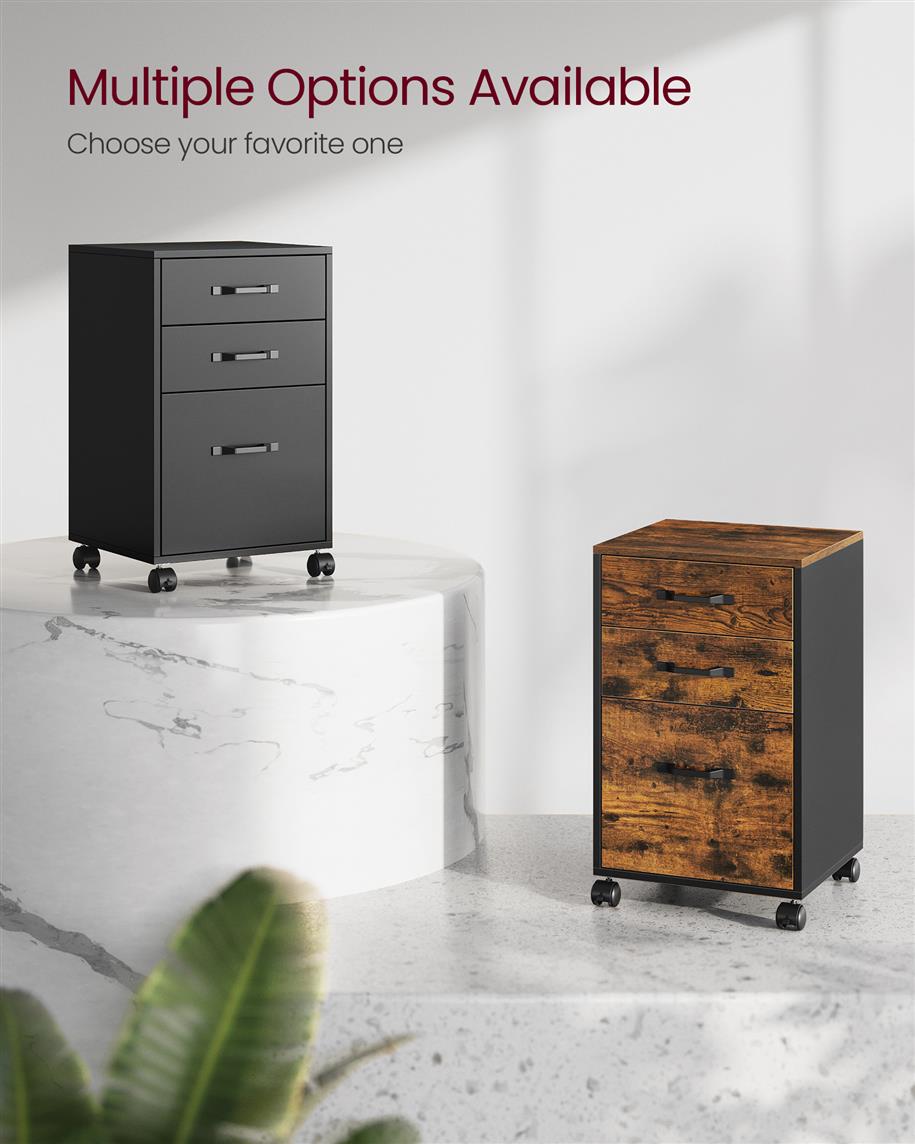 3 Drawers Filling Cabinet with Wheels