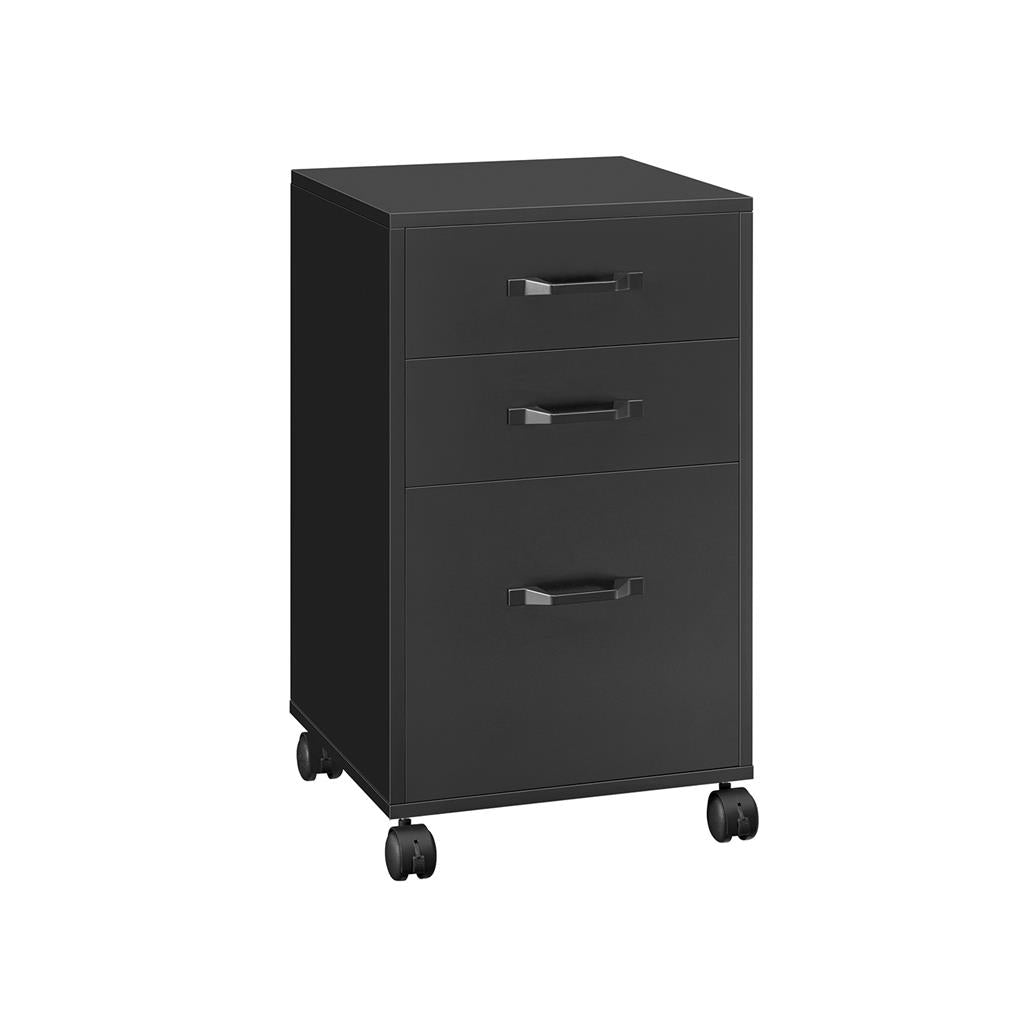 3 Drawers Filling Cabinet with Wheels - Ink Black / 3 Drawers