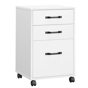 Mobile File Cabinet, 3 Drawers Filing Cabinet with Wheels, Cloud White - image 7