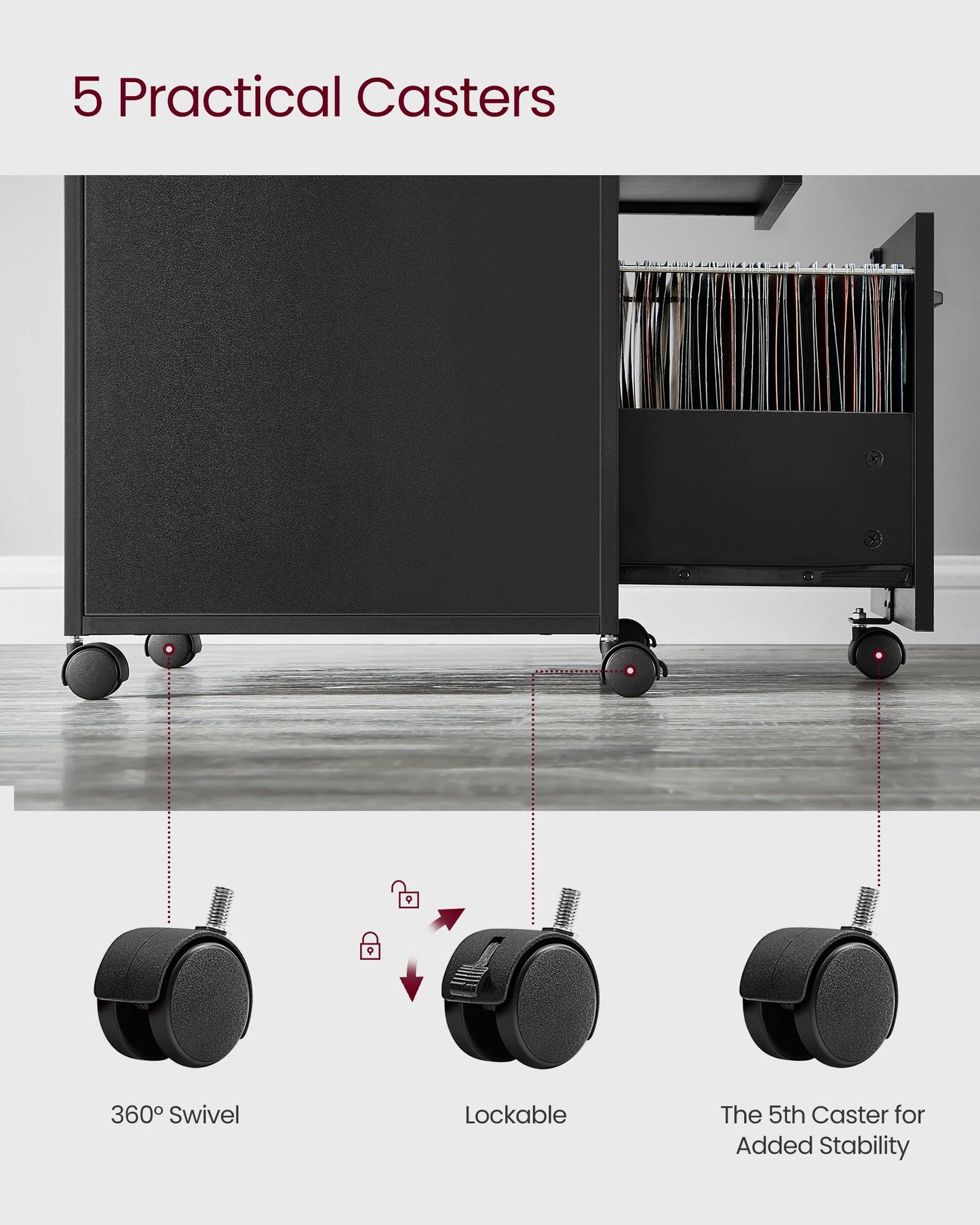 Mobile Filing Cabinet on Wheels