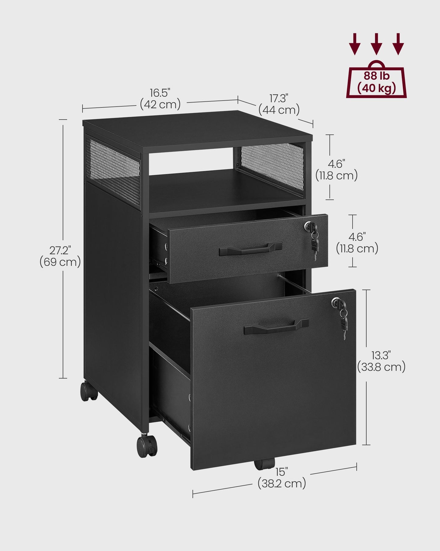 Mobile Filing Cabinet on Wheels