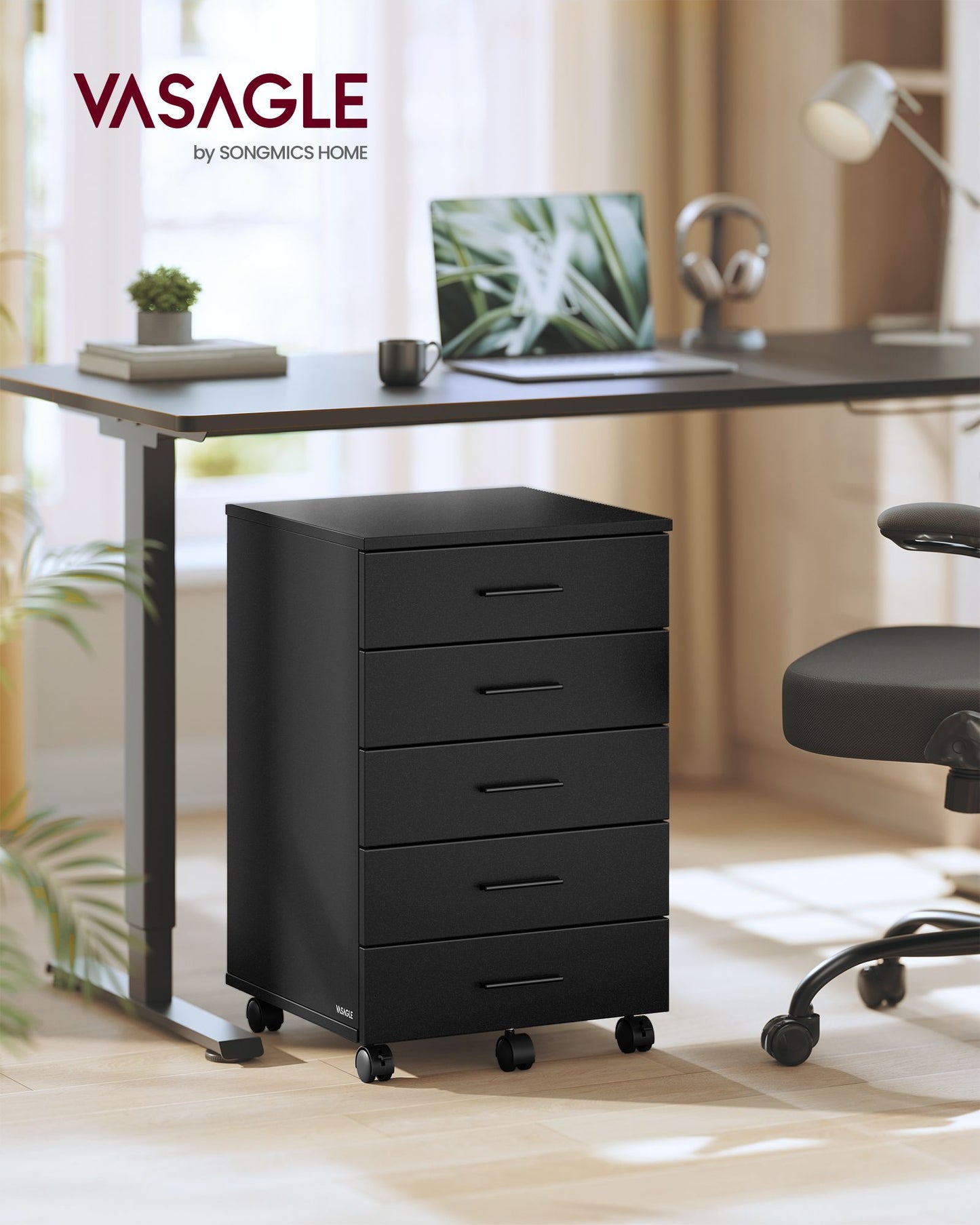 File Cabinet, Mobile Pedestal Filing Cabinet with Wheels, Cloud White - image 10