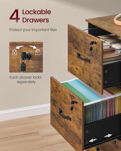 Filing Cabinet for Home Office with 4 Lockable Drawers - image 3