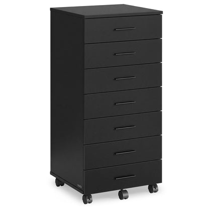 File Cabinet with Wheels, 7 Drawers, Tool-Free Sliding Rails Mobile Pedestal, Printer Stand, for Study - image 4