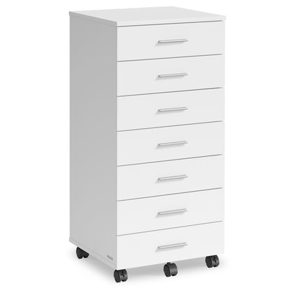 File Cabinet with Wheels, 7 Drawers, Tool-Free Sliding Rails Mobile Pedestal, Printer Stand, for Study - image 1