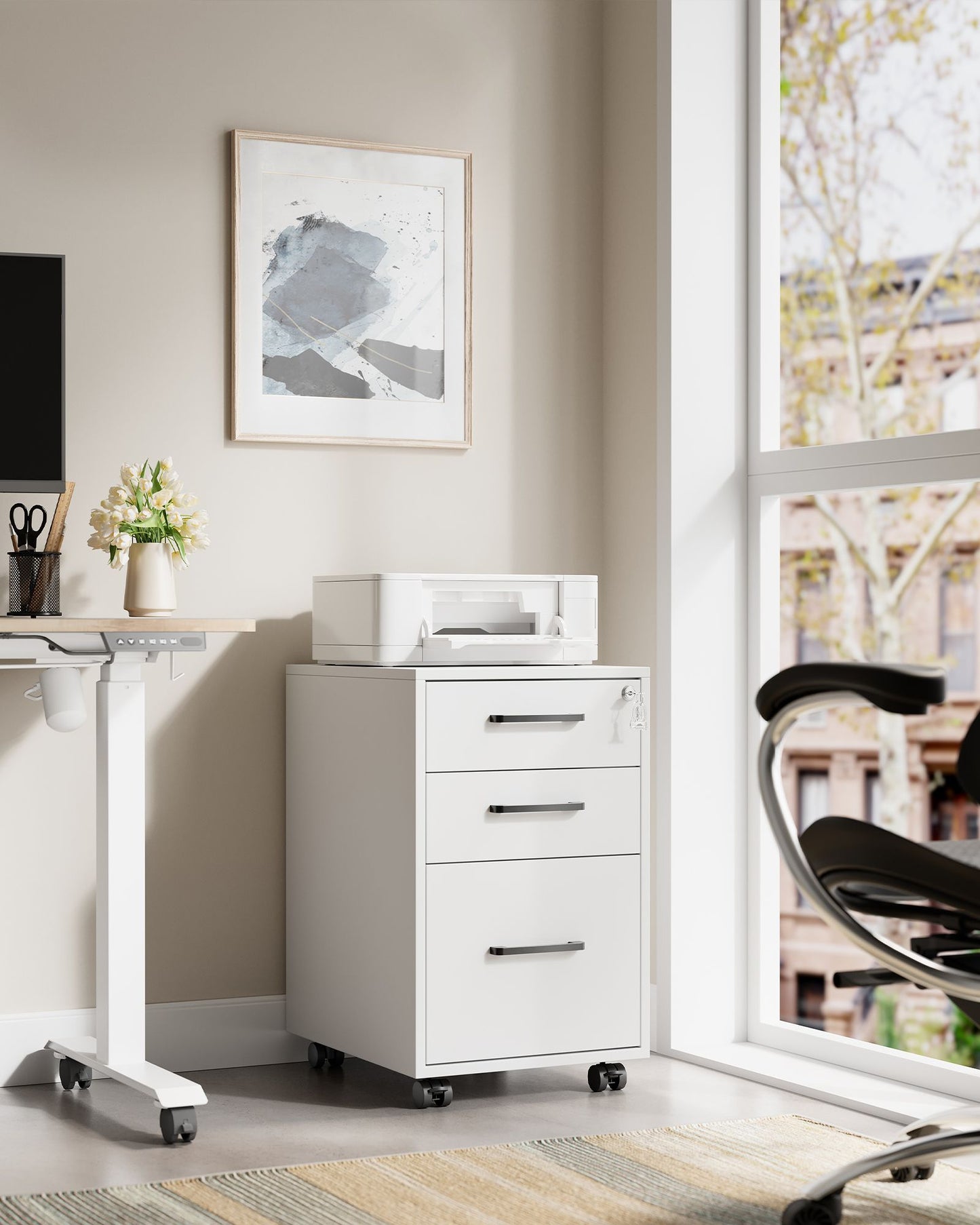 Office Filing Cabinet with Lock - HWLEXTRA 