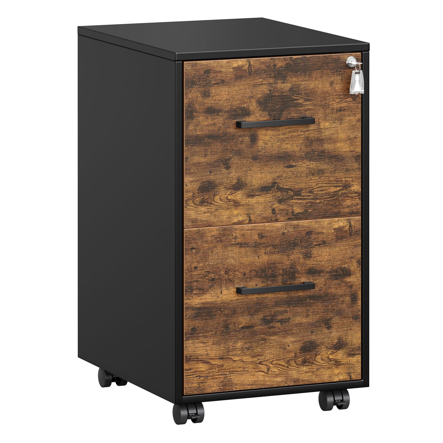 File Cabinet, Office Filing Cabinet with Lock, Pre-Assembled Except Wheels and Handles - image 1