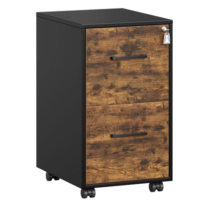 File Cabinet, Office Filing Cabinet with Lock, Pre-Assembled Except Wheels and Handles - image 1