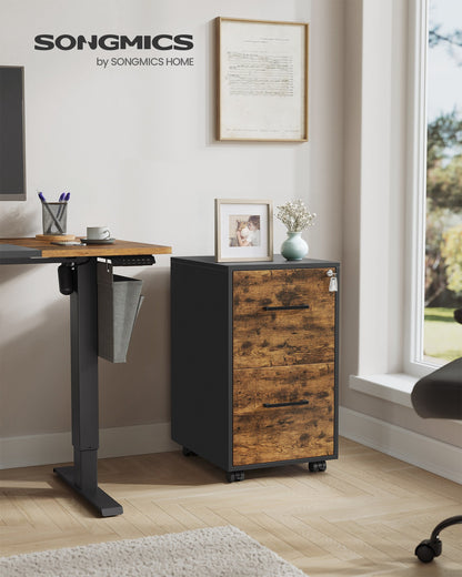 File Cabinet, Office Filing Cabinet with Lock, Pre-Assembled Except Wheels and Handles - image 2